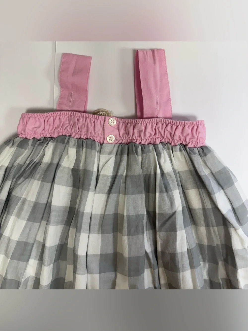 Well Dressed Wolf Joyce Party Dress Gray White Checker Pink Blue Flags Girls 4T